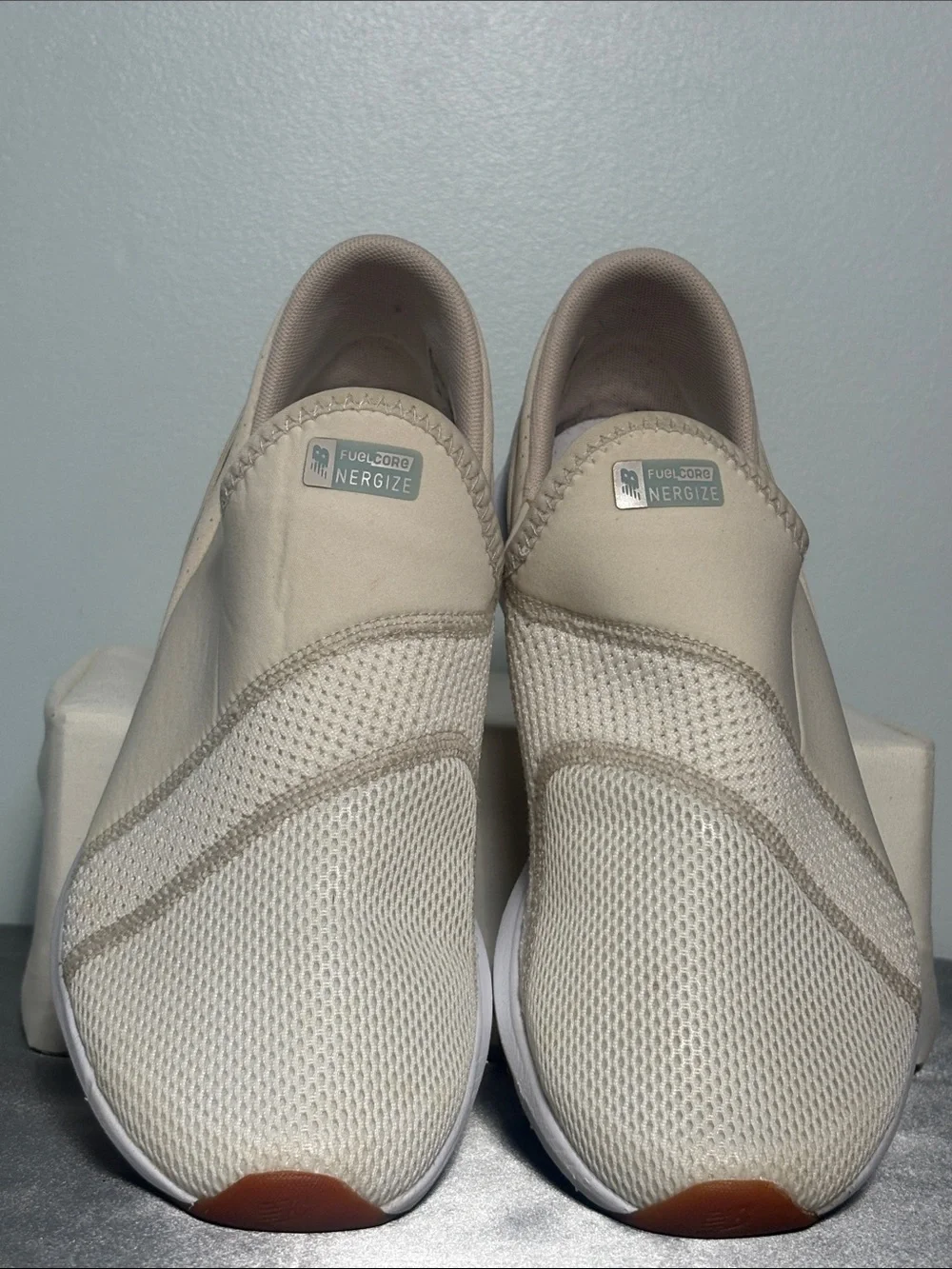 New Balance Women’s FuelCore Nergize Slip-on Beige Sneakers   Size 9